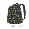ACDRUING Multi Flowers Waterproof Backpack Adjustable Shoulder Straps Bag Large Capacity Casual Daypack Bookbag For Travel Work view 4