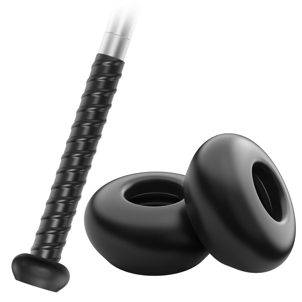 [2 Packs] Baseball Bat Grip Knob Cover Bat Knob Cover Choke Up Rings Knob Ring Cover for Youth & Adult Baseball Softball Teeball Tball Baseball Bat Accessories - Black