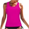 Womens Tankini Top No Bottom Loose Swim Top Modest Tank Top Crewneck Solid Color Athletic Swimsuit Slimming Swimwear view 1