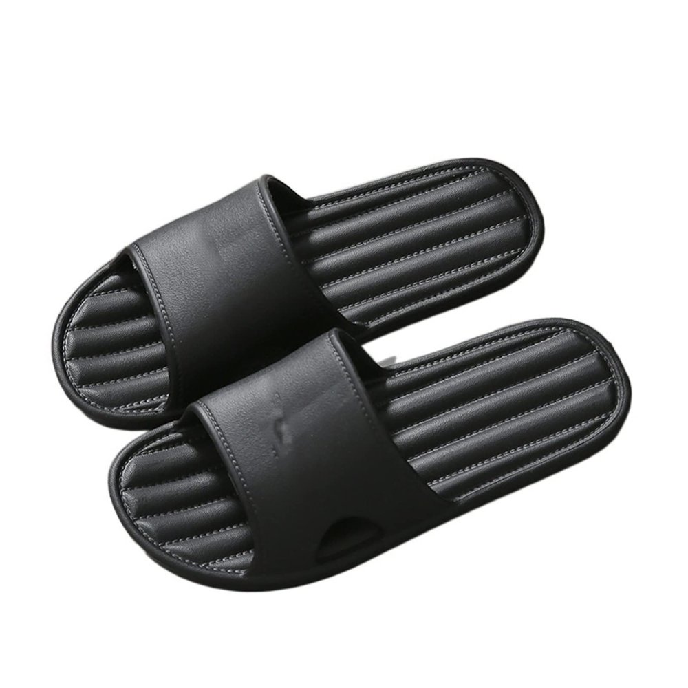 Ladies sandals and slippers Fashion Personality Slippers Female Summer Home Indoor Bathing Bathroom Soft Bottom Home Sandals Male Summer Bathroom Lightweight Shower Slippers ( Color : Black , Size : 4