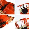 Girl's Women's Summer Spaghetti Strap Beach Dresses Hawaiian Hoilday Smocked Midi Sun Dress Ruffle Square Neck, Sunset Orange, US L view 2
