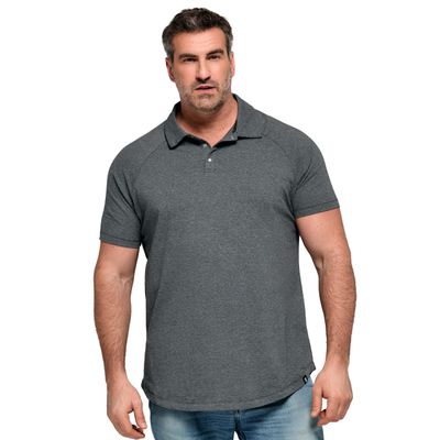 STRONGSIZE Mens Big & Tall Polo Shirt Premium Stretch Cotton Polo for Men with Metal Snap Buttons Heather Charcoal 4XL