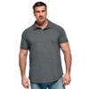 STRONGSIZE Mens Big & Tall Polo Shirt  Premium Stretch Cotton Polo for Men with Metal Snap Buttons Heather Charcoal 4XL view 1