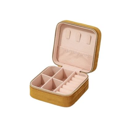 WAOCEO Jewelery Box Women's Necklace Ring Earrings Travel,Zipper Square Jewelry Storage Case Jewellry Organizer Case (Color : 01)