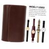 CALLARON Portable Watch Organizer Elastic Pu Leather Travel Case Slots Watch Storage Roll for Men and Women Lightweight and view 3