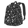ACDRUING Skeleton Cat Pattern Waterproof Backpack Adjustable Shoulder Straps Bag Large Capacity Casual Daypack Bookbag For Travel Work view 1