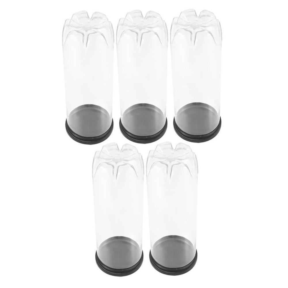 Anneome 5pcs PVC Tennis Tube Black Lid Multi-Function Balls Container for Women
