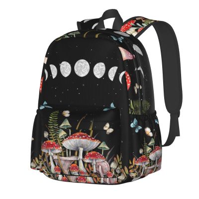 ACDRUING Mushroom Waterproof Backpack Adjustable Shoulder Straps Bag Large Capacity Casual Daypack Bookbag For Travel Work