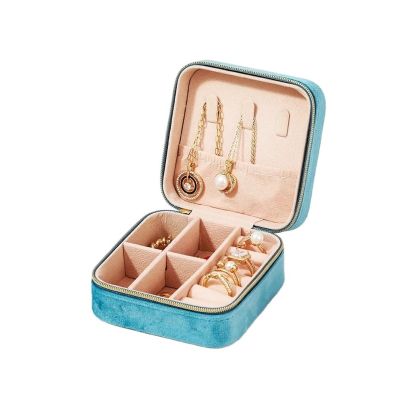 Jewelery Box Women's Necklace Ring Earrings Travel,Zipper Square Jewelry Storage Case Jewellry Organizer Case (Color : 03)