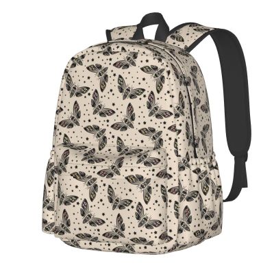 ACDRUING Gothic Moth Waterproof Backpack Adjustable Shoulder Straps Bag Large Capacity Casual Daypack Bookbag For Travel Work