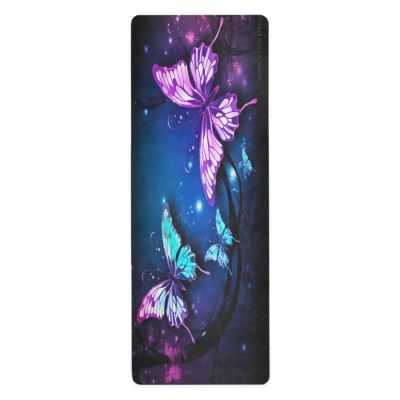 FLildon Purple Butterfly Yoga Mat Thick Non Slip Yoga Mat Workout Mat for Men Women, Exercise & Exercise Mat for Home Gym, Yoga, Pilates, Stretching, and Floor