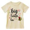 Toddler Girls Big Sister Shirts Promoted to Big Sister Announcement T-Shirt Little Kids Cute Bee Tees Tops 2-3T