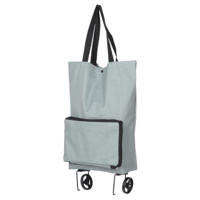 Hoement Foldable Trolley Bag with Wheels for Grocery Shopping Collapsible Cart for Vegetables Fruits and Laundry Stylish Portable Storage for Everyday Use