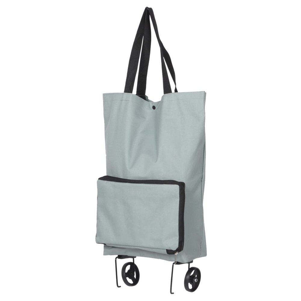 Hoement Foldable Trolley Bag with Wheels for Grocery Shopping Collapsible Cart for Vegetables Fruits and Laundry Stylish Portable Storage for Everyday Use