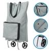 Hoement Foldable Trolley Bag with Wheels for Grocery Shopping Collapsible Cart for Vegetables Fruits and Laundry Stylish Portable Storage for Everyday Use view 4
