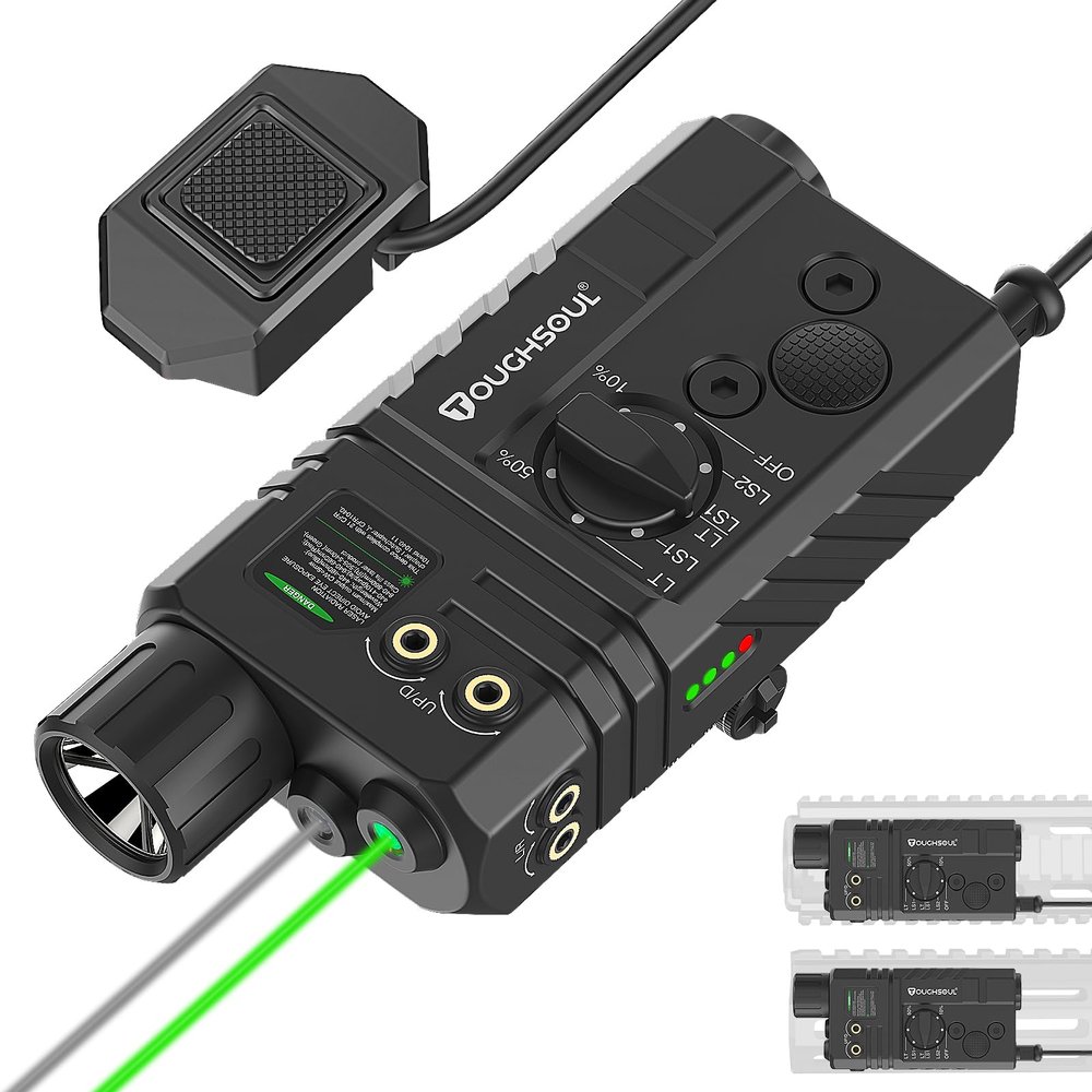 Mlok/Picatinny Mounted Tactical Light Green Laser Infrared(IR) Laser Combo