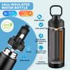 Insulated water bottle with Lid,18oz Stainless Steel Water Bottle for Boys,Girls,Double Wall Vacuum Wide Mouth Thermal Water Bottle for School,Travel,BPA-free and Leak-proof18oz,Black view 2
