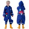 Fewlby Toddler Rain Suit Boys Girls One Piece Raincoat Cartoon Waterproof Coverall Kids Rainwear L Size 5-7 Years view 1