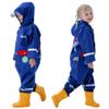 Fewlby Toddler Rain Suit Boys Girls One Piece Raincoat Cartoon Waterproof Coverall Kids Rainwear L Size 5-7 Years view 2