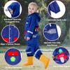Fewlby Toddler Rain Suit Boys Girls One Piece Raincoat Cartoon Waterproof Coverall Kids Rainwear L Size 5-7 Years view 3
