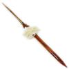 Tikimaster Elegant Premium Koa Ihe with Blue Marlin Bill 39 in - 2 inch Shaft Double Stack White Feathers Hawaiian Art | #koasw013 view 1