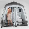 Portable Camping Shower Tent Deluxe Changing Room Easy Set Up Privacy Shelter,Large Toilet Tent 2 Rooms with Floor Drain Design for Beach, Camping,Hiking with Stakes and Ropes for Stability view 1