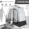Portable Camping Shower Tent Deluxe Changing Room Easy Set Up Privacy Shelter,Large Toilet Tent 2 Rooms with Floor Drain Design for Beach, Camping,Hiking with Stakes and Ropes for Stability view 3