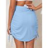 Cokarsely Women's Swim Skirt with Built-in Shorts Shirred Swim Skorts V Waist Tummy Control Tankini Bottoms Baby Blue view 3