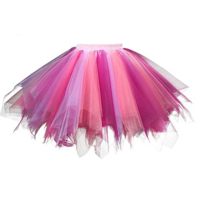 YYKSYDPT Women's 1950s Vintage Tutu Skirt Petticoat Ballet Bubble Skirt for Cosplay Party (US, Alpha, Medium, Regular, Regular, Colorful1)