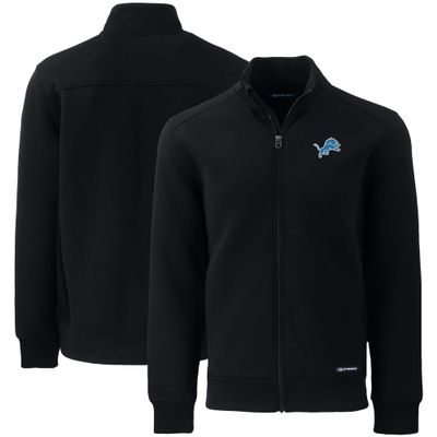Cutter & Buck Men's Black Detroit Lions Roam Eco Recycled Full-Zip Jacket