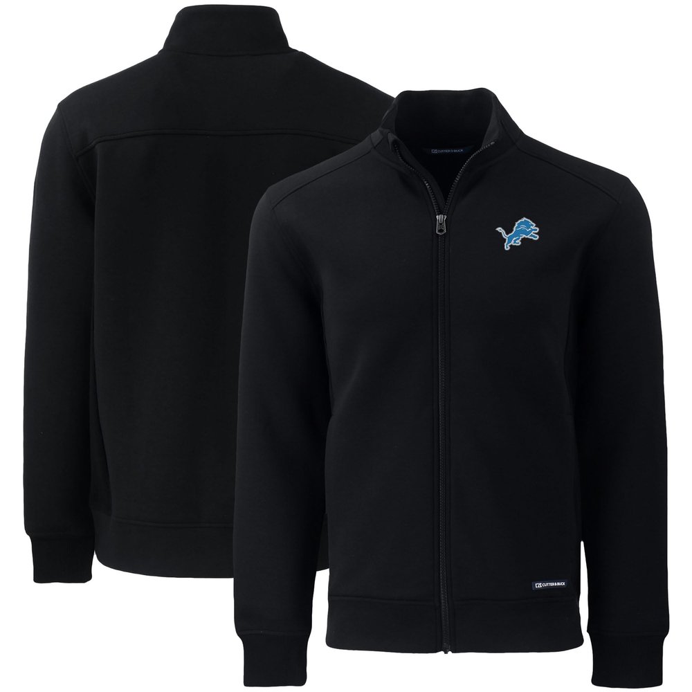 Cutter & Buck Men's Black Detroit Lions Roam Eco Recycled Full-Zip Jacket