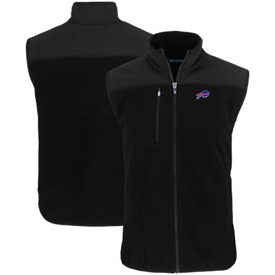 Cutter & Buck Men's Black Buffalo Bills Primary Mark Big & Tall Cascade Eco Sherpa Fleece Full-Zip Vest