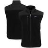 Cutter & Buck Men's Black Buffalo Bills Primary Mark Big & Tall Cascade Eco Sherpa Fleece Full-Zip Vest view 1