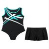 Loodgao Kids Boys 2 Piece Gymnastics Outfits Sleeveless Tank Leotard with Shorts Dance Ballet Unitard Biketard Type C 14 Years view 3