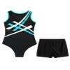 Loodgao Kids Boys 2 Piece Gymnastics Outfits Sleeveless Tank Leotard with Shorts Dance Ballet Unitard Biketard Type C 14 Years view 4