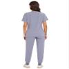 COZYFIT Scrubs for Women - V-Neck Top & Cargo Pants Scrubs Set with 10 Pockets - Light Grey, XXL view 2