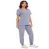 COZYFIT Scrubs for Women - V-Neck Top & Cargo Pants Scrubs Set with 10 Pockets - Light Grey, XXL view 3