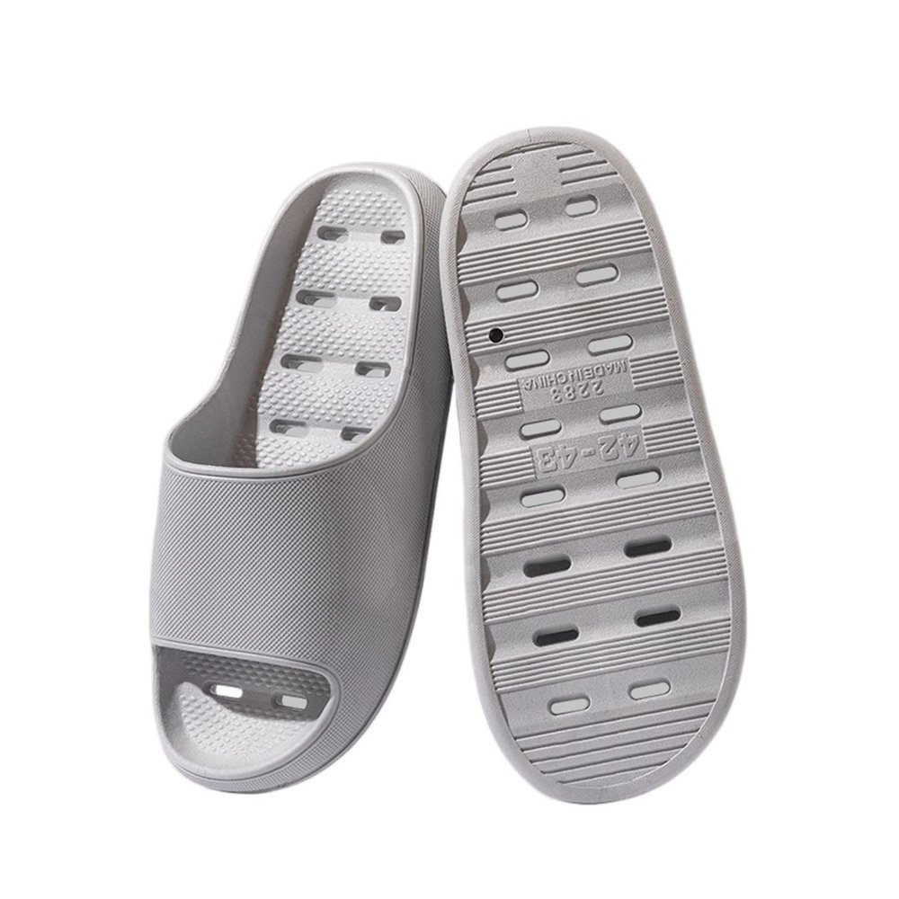 HEXEH Ladies Sandals and Slippers Fashion Personality Slippers Female Summer Indoor Home Bathroom Bathing Breathable Men Thick Bottom Couple Home Shower Slippers (Color : Gris, Size : 38-39)