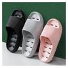 HEXEH Ladies Sandals and Slippers Fashion Personality Slippers Female Summer Indoor Home Bathroom Bathing Breathable Men Thick Bottom Couple Home Shower Slippers (Color : Gris, Size : 38-39) view 3