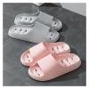 HEXEH Ladies Sandals and Slippers Fashion Personality Slippers Female Summer Indoor Home Bathroom Bathing Breathable Men Thick Bottom Couple Home Shower Slippers (Color : Gris, Size : 38-39) view 4