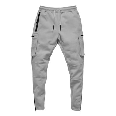 JEsilunmaMY Drawstring Joggers Pants for Men Multi Pockets Workout Running Gym Track Pants Slim Fit Casual Tapered Sweatpants (Light Grey,X-Large)