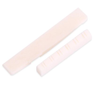 Bone Guitar Bridge Saddle & Nut for 12 String Acoustic Guitars, Lightweight &, Improve Sound Quality