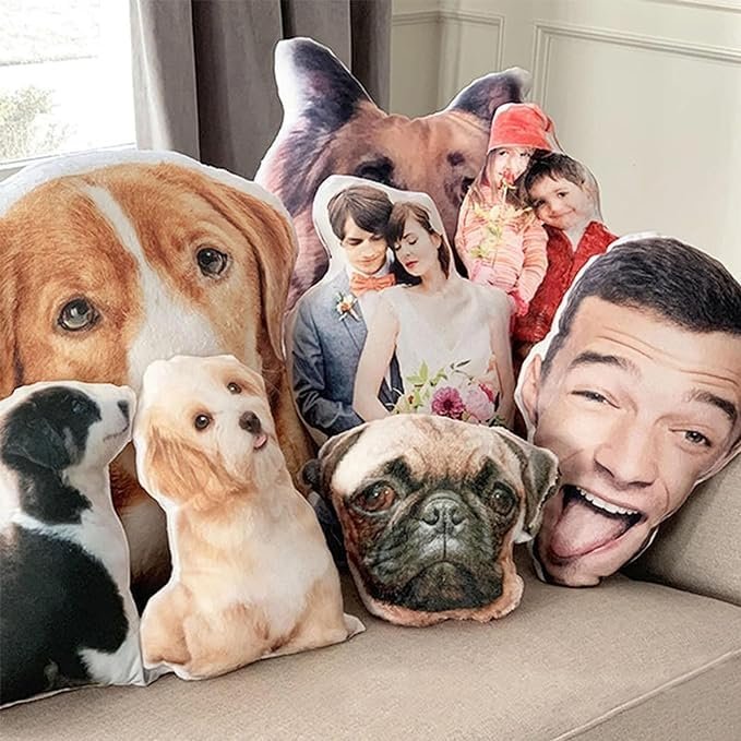 CustomizeFactory Customized Throw Pillows,Pillow for Cats Dogs,Upload Photos Personalized 3D Printing for Head and Body,Shaped Pillow Creative Gift,Birthday Gift