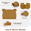 ZURLEFY Scratch Baby Hand Mittens for Newborn Boys, Cute Baby Bear Ear Hats and Baby Mittens 0-6 Months(31-07-6p4) view 2