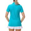 Breathable Golf Shirts for Women, Lightweight Moisture Wicking Short Sleeve Hiking T Shirt Quick Dry Polo Shirt for Women(Sky Blue 2XL) view 2
