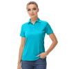 Breathable Golf Shirts for Women, Lightweight Moisture Wicking Short Sleeve Hiking T Shirt Quick Dry Polo Shirt for Women(Sky Blue 2XL) view 3