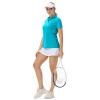 Breathable Golf Shirts for Women, Lightweight Moisture Wicking Short Sleeve Hiking T Shirt Quick Dry Polo Shirt for Women(Sky Blue 2XL) view 4