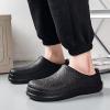 Hhhchpm Men's Solid Colour Slip On Waterproof & Oil Proof Chef Shoes, Comfy Non Slip Casual Durable EVA Kitchen Shoes for Men's Indoor Outdoor Activities (7.5,Black) view 3