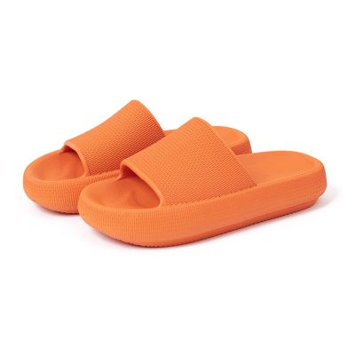 Ladies sandals and slippers Fashion Personality Slippers Summer Thick Bottom High Elastic Rubber Soft Bottom Couple Men Home Bathroom Bathing Sandals Women Shower Slippers ( Color : Orange , Size : 35