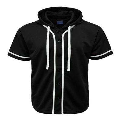 URBANJ Men's Baseball Jersey Button Down Shirts Size S-5XL (US, Alpha, X-Large, Regular, Regular, 063 Black)